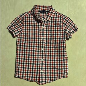 Janie and Jack Red and White Gingham Button Down Shirt